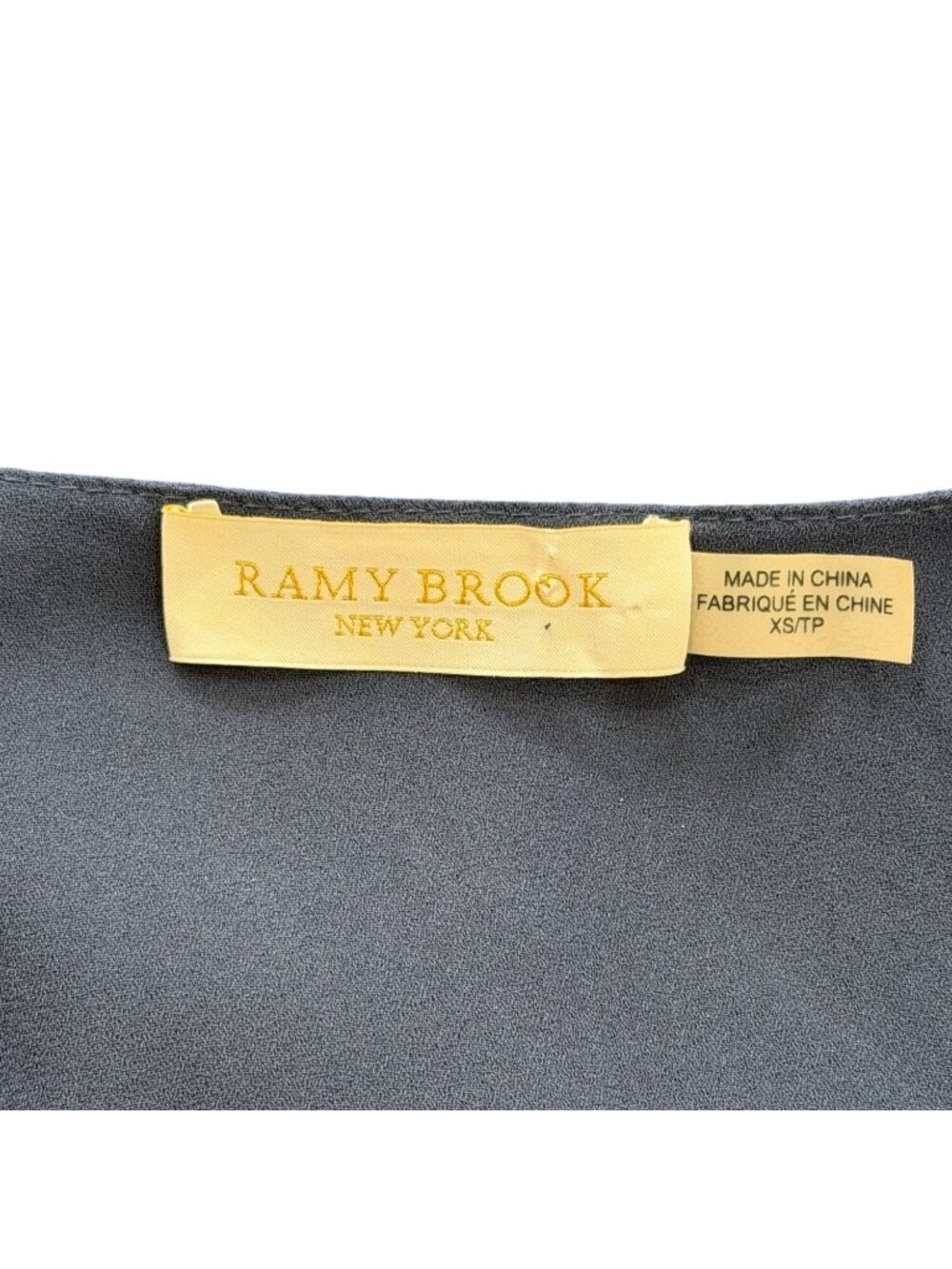 Ramy Brook Womens XS Silk Mini Dress Blue Metallic Feather Print Chiffon Ruffle - Picture 4 of 8